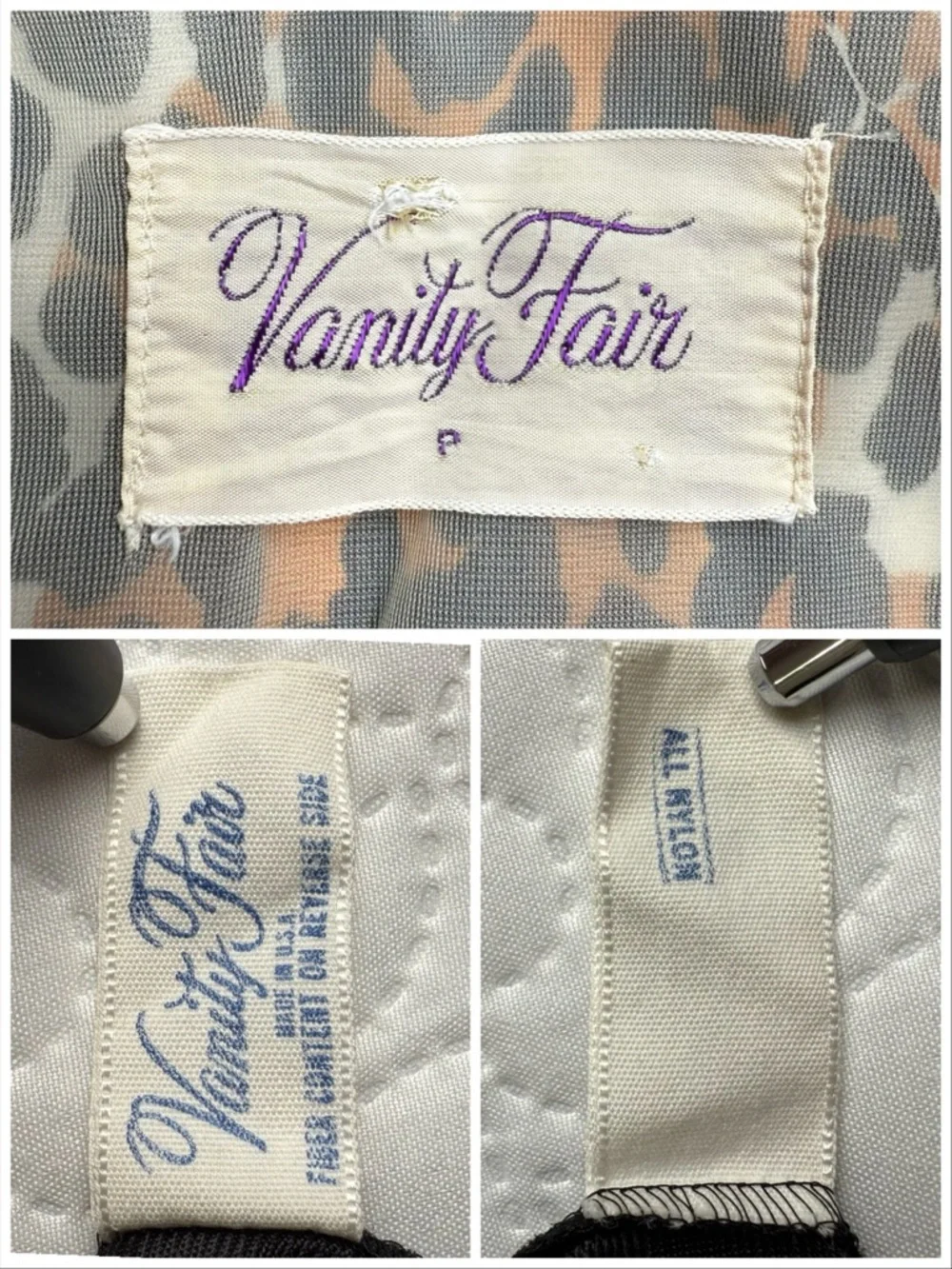 Vanity Fair Leopard Print Vintage 60s Hostess Dress Collar Nightgown Petite - Picture 6 of 6